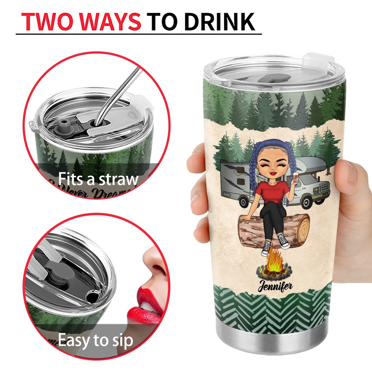 Camping Super Sexy Camping Lady - Funny Gift For Camping Lovers - Personalized Custom Tumbler