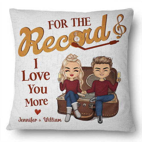 Couple Chibi For A Record I Love You - Personalized Custom Pillow