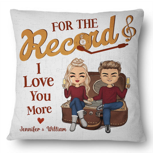 Couple Chibi For A Record I Love You - Personalized Custom Pillow