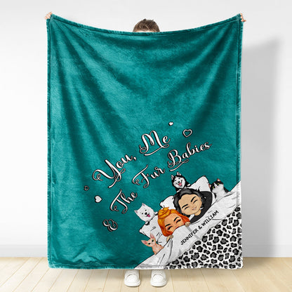 Couple Pet Lovers Our Snuggle Blanket - Gift For Couples - Personalized Custom Fleece Blanket