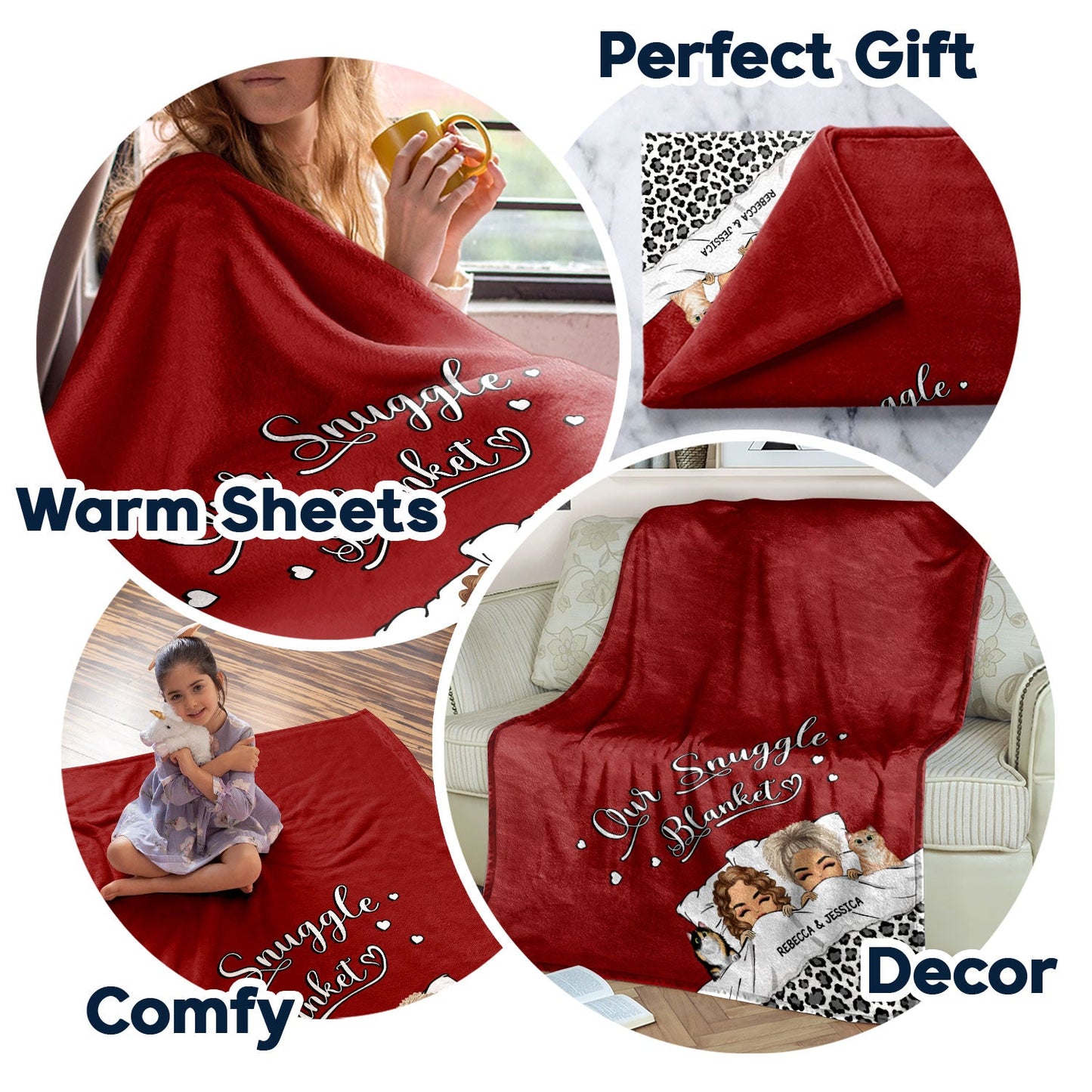 Couple Pet Lovers Our Snuggle Blanket - Gift For Couples - Personalized Custom Fleece Blanket