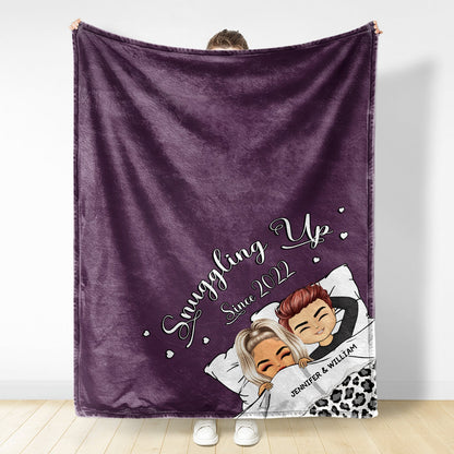 Couple Blanket Together Since - Gift For Couple - Personalized Custom Fleece Blanket