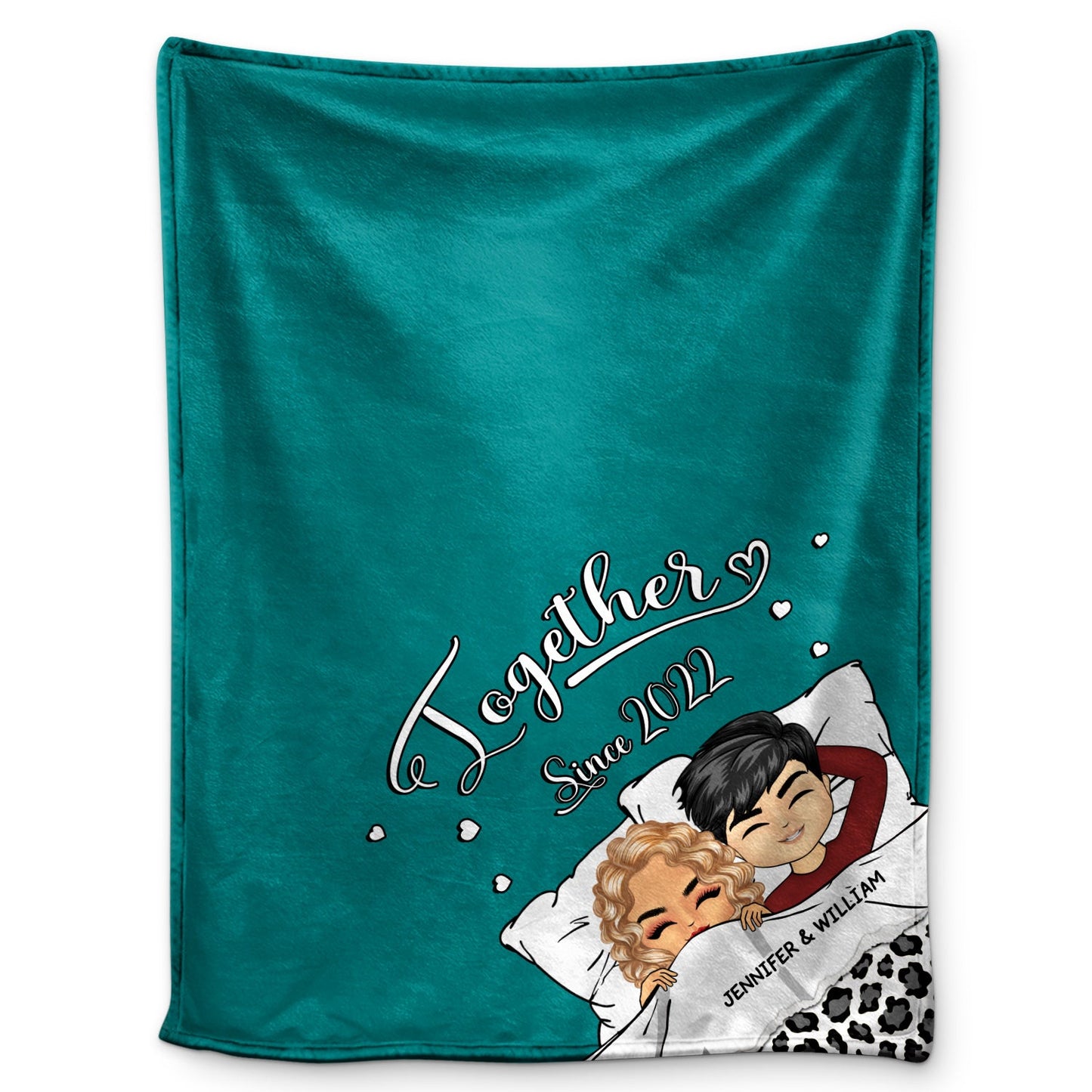 Couple Blanket Together Since - Gift For Couple - Personalized Custom Fleece Blanket