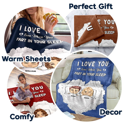 You Fart In Bed - Gift For Couples - Personalized Custom Fleece Blanket
