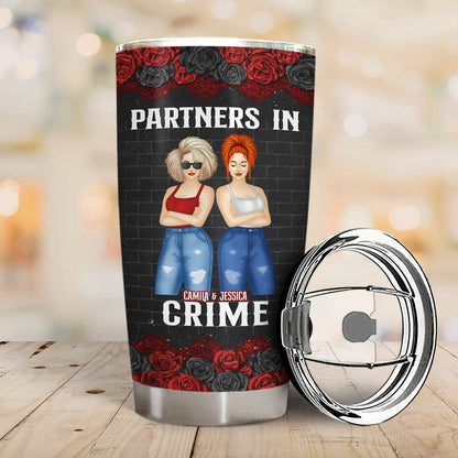 Bestie Group Partners In Crime If We Get Caught Black Ver - Gift For Bestie - Personalized Custom Tumbler