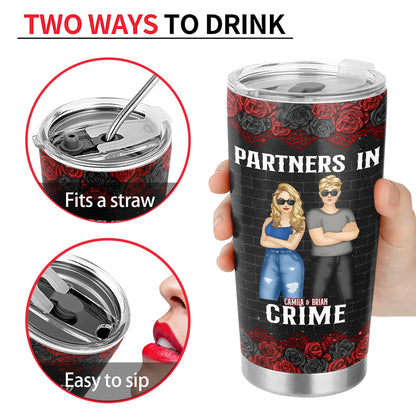 Bestie Group Partners In Crime If We Get Caught Black Ver - Gift For Bestie - Personalized Custom Tumbler