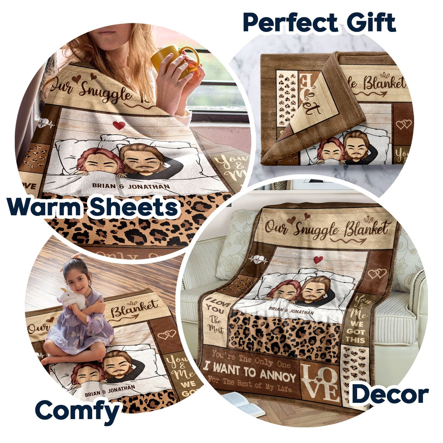 Couple Chibi Snuggle Blanket You're The Only One - Gift For Couple - Personalized Custom Fleece Blanket
