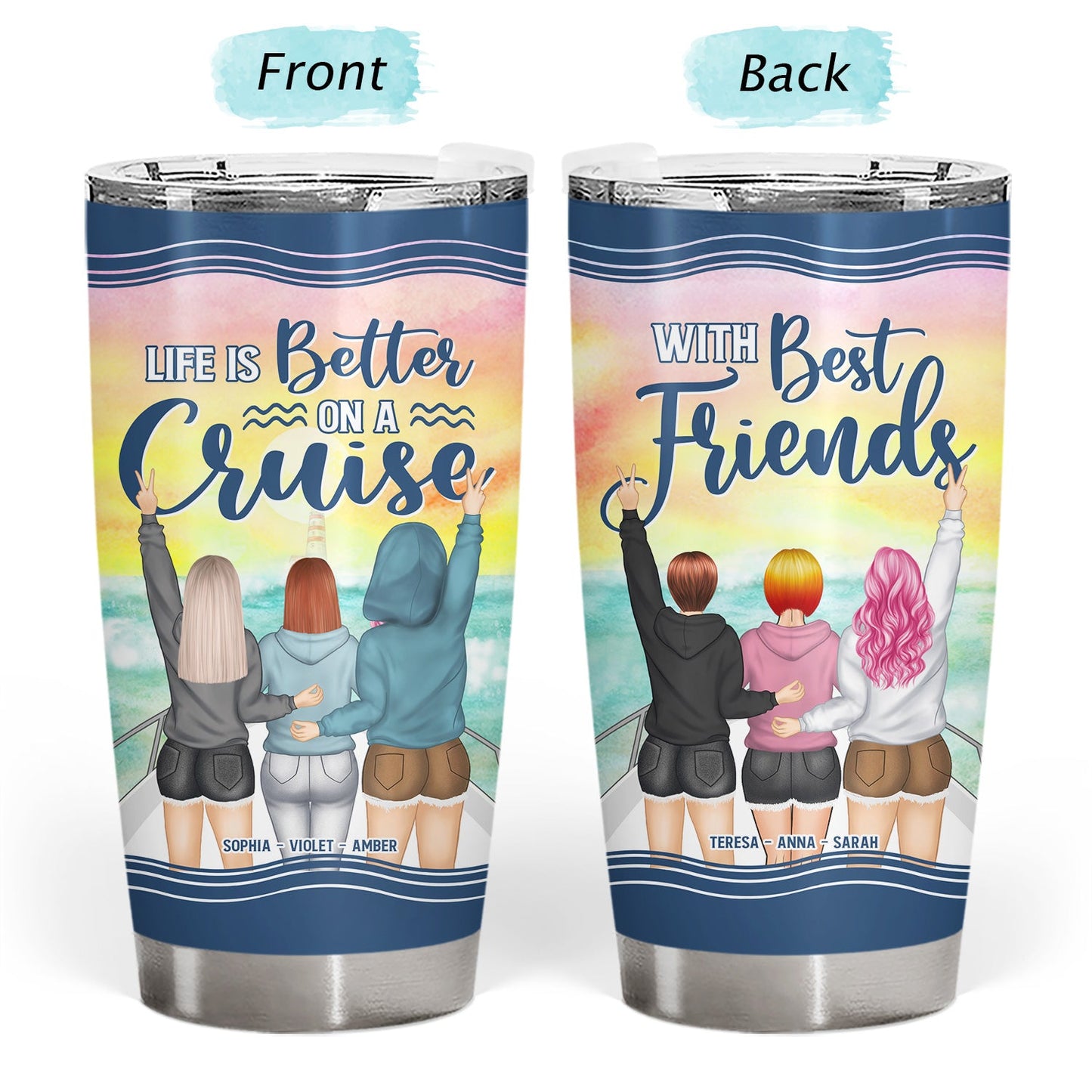 Traveling Bestie Life Is Better On A Cruise - Gift For Bestie - Personalized Custom Tumbler