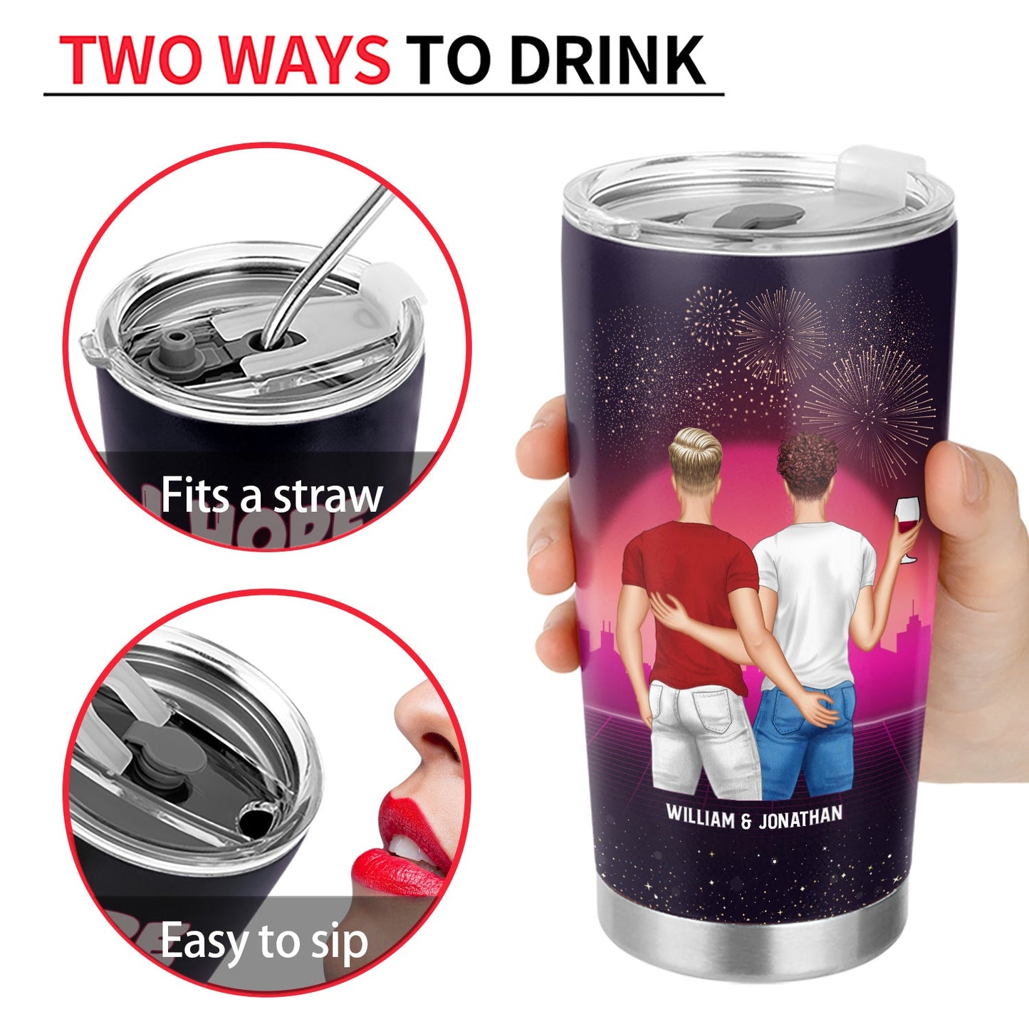 Never Get Tired Of Making Fun Of Each Other - Gift For Couples - Personalized Custom Tumbler