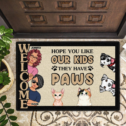 Hope You Like Our Kids Dog Cat - Gift For Couples - Personalized Custom Doormat