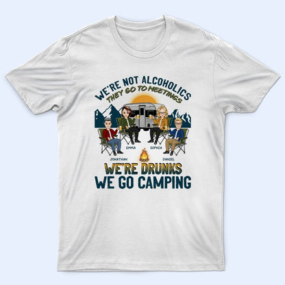 Camping Cartoon We're Drunks - Gift For Bestie - Personalized Custom T Shirt