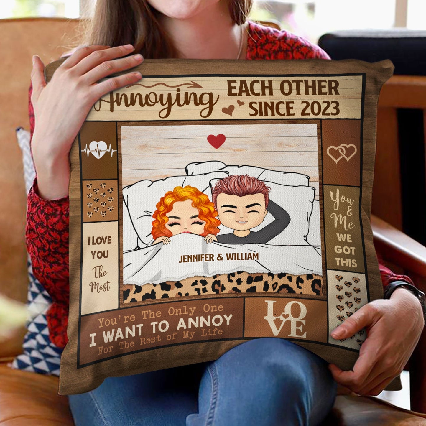 Couple Annoying Each Other - Gift For Couples - Personalized Custom Pillow