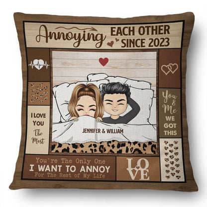 Couple Annoying Each Other - Gift For Couples - Personalized Custom Pillow