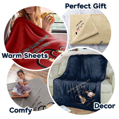 Long Distance Relationship Hold You Until I Can - Gift For Couples - Personalized Fleece Blanket