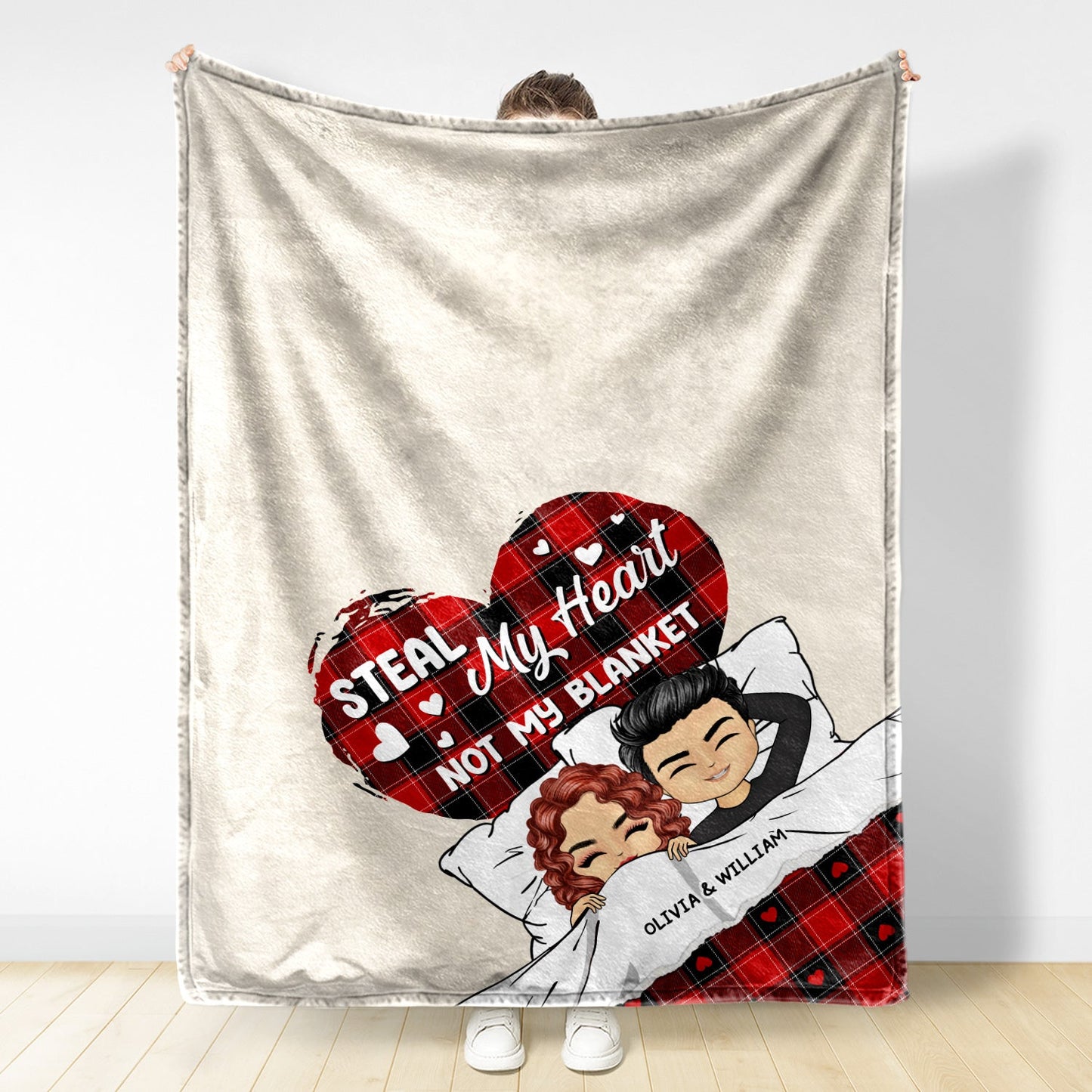 Couple Babe Steal My Heart Not My Blanket - Gift For Couples - Personalized Fleece Blanket