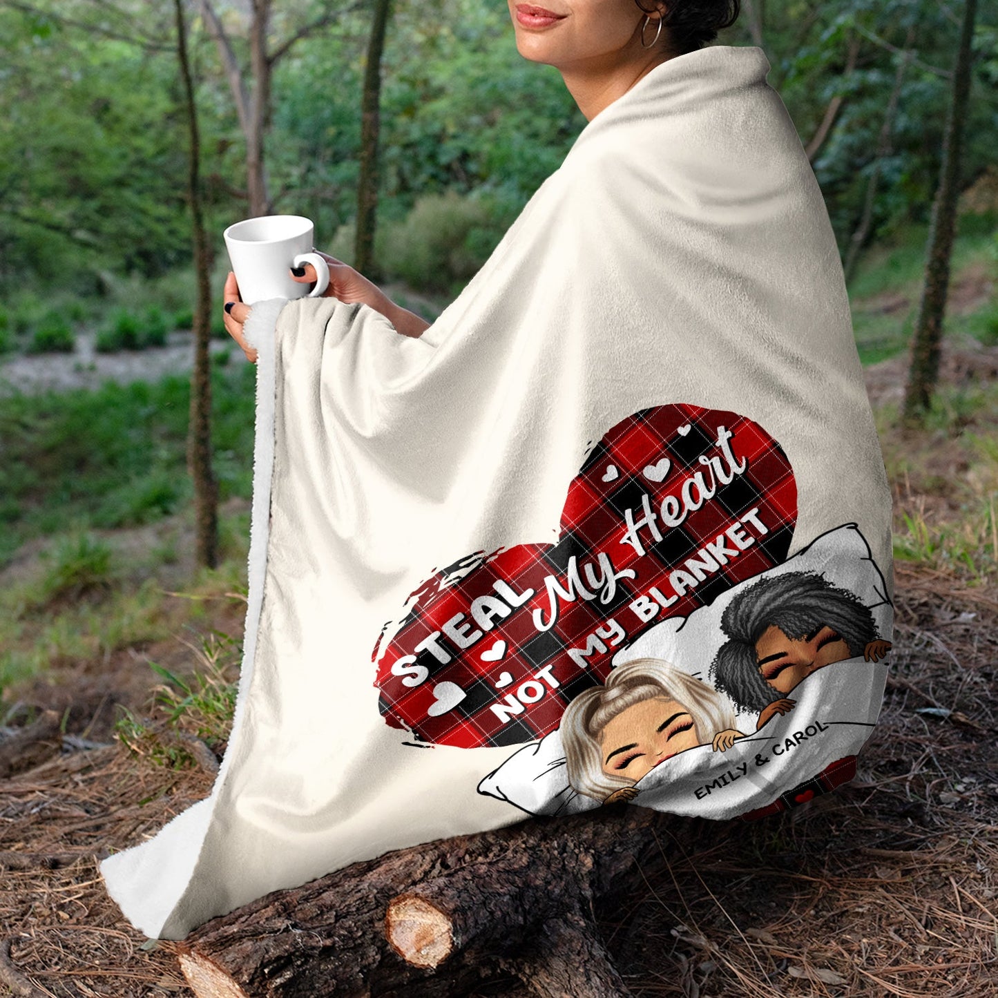 Couple Babe Steal My Heart Not My Blanket - Gift For Couples - Personalized Fleece Blanket