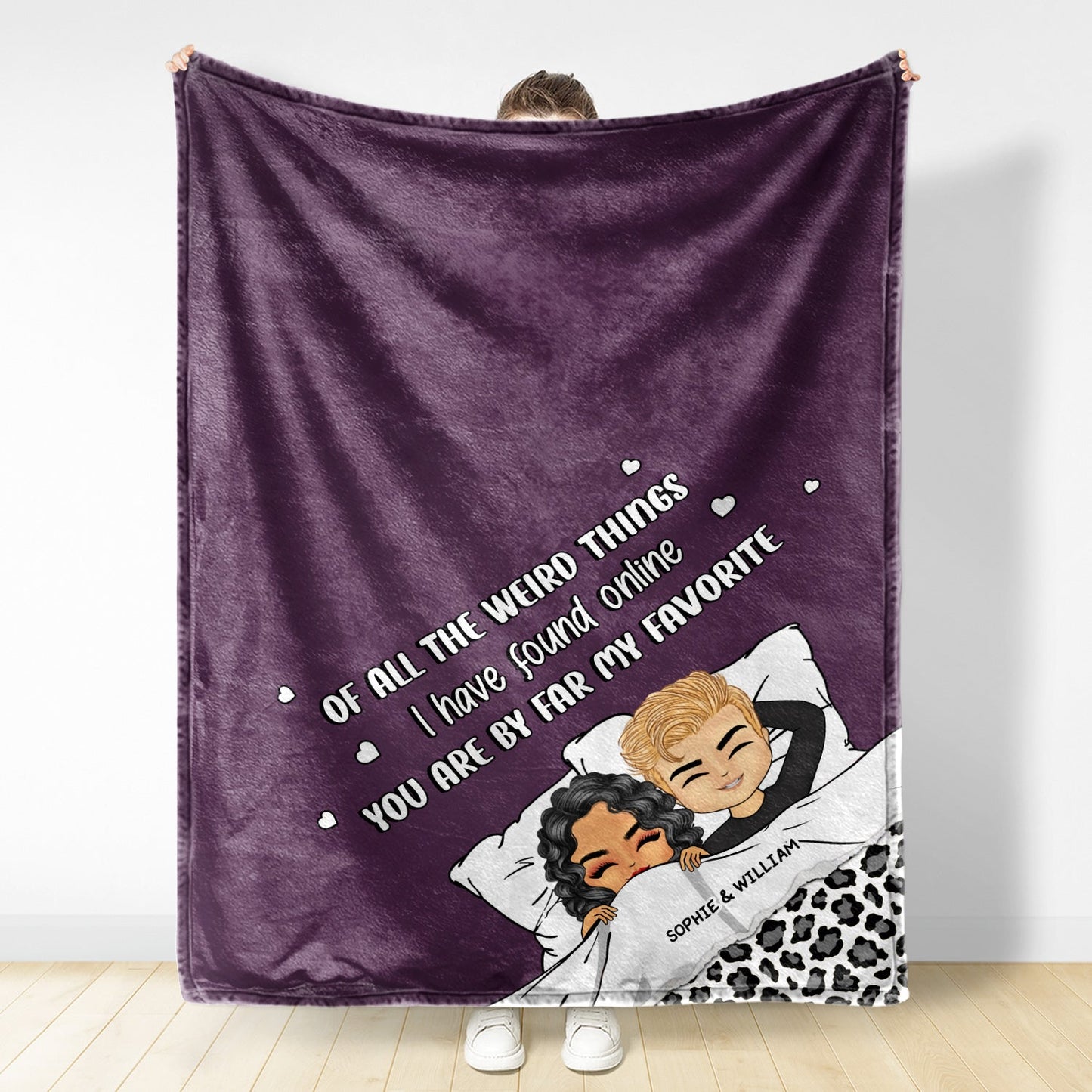 Chibi Couple You Are My Favorite - Gift For Couples - Personalized Fleece Blanket