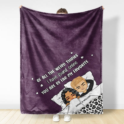 Chibi Couple You Are My Favorite - Gift For Couples - Personalized Fleece Blanket