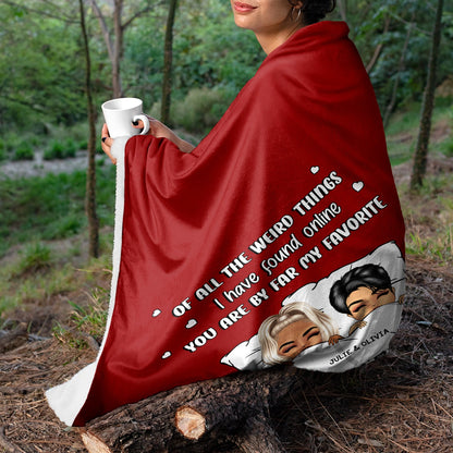 Chibi Couple You Are My Favorite - Gift For Couples - Personalized Fleece Blanket