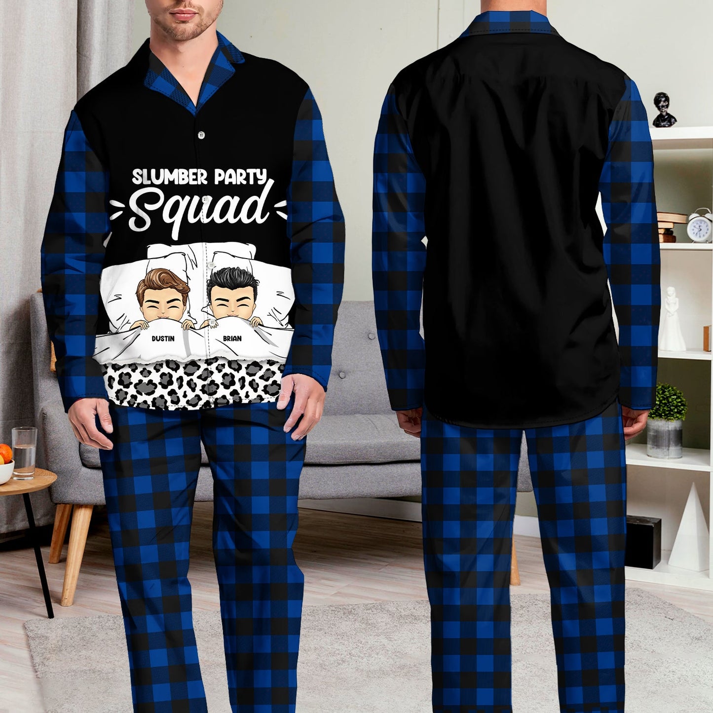 Bestie Sleepover Party Pajamas - Gift For Besties - Personalized Long Pajamas Set