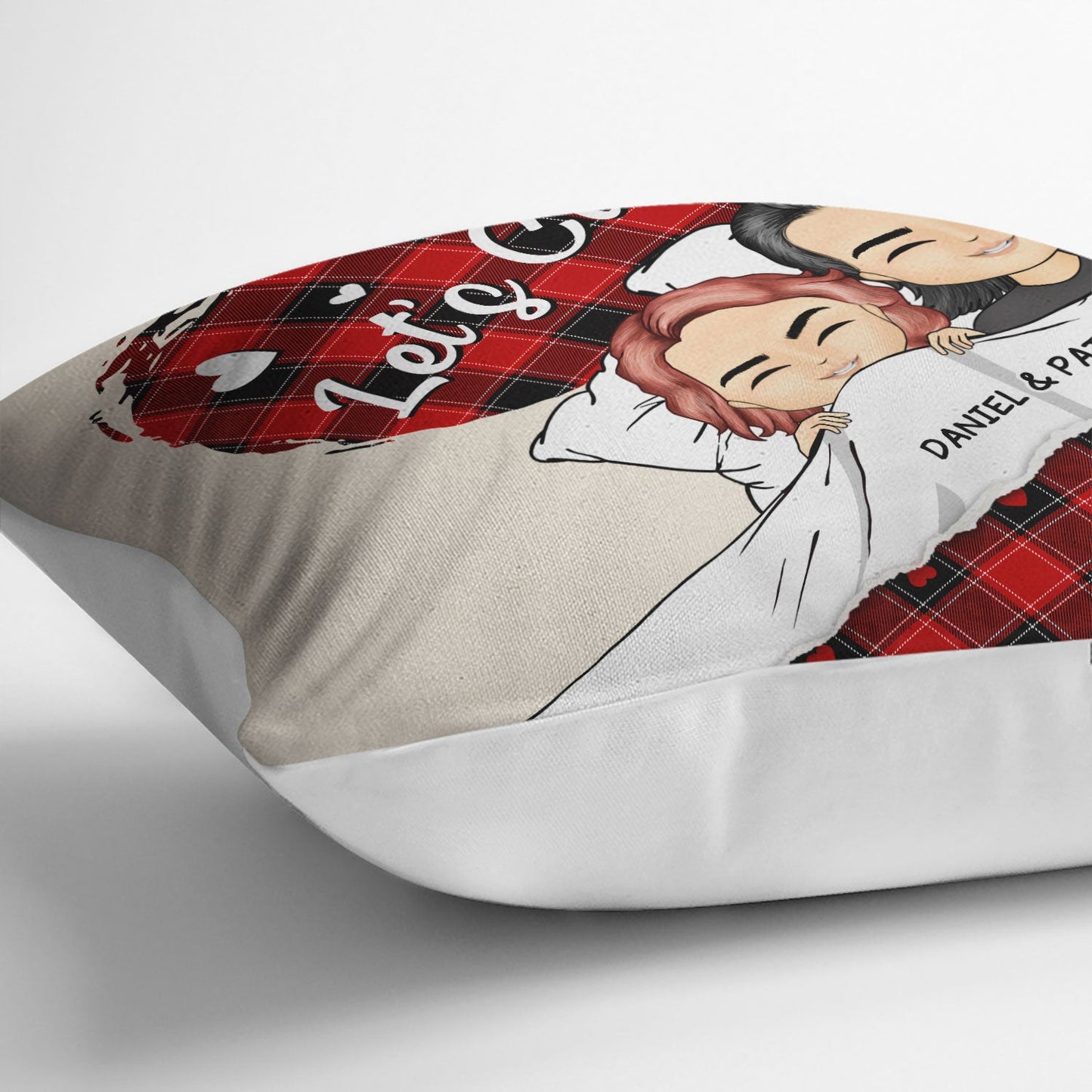 Couple Chibi Let's Cuddle - Gift For Couples - Personalized Pillow