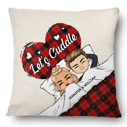 Couple Chibi Let's Cuddle - Gift For Couples - Personalized Pillow