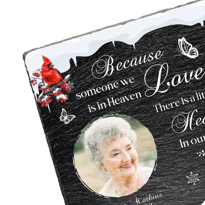 Custom Photo Someone We Love Is In Heaven - Memorial Gift - Personalized Rectangle Memorial Garden Stone