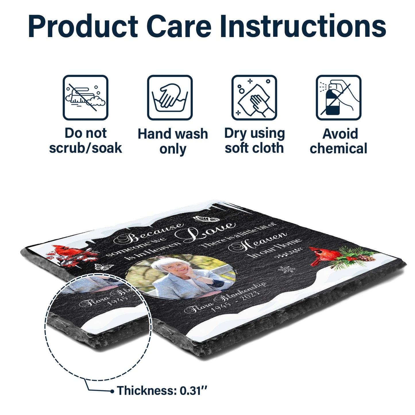 Custom Photo Someone We Love Is In Heaven - Memorial Gift - Personalized Rectangle Memorial Garden Stone