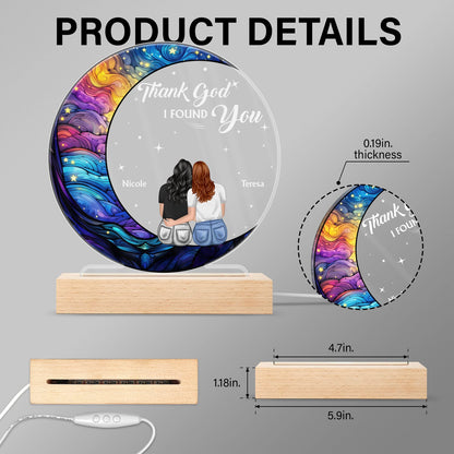 God Gave Me You - Gift For Couples - Personalized 3D Led Light Wooden Base