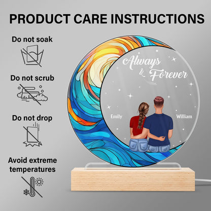 God Gave Me You - Gift For Couples - Personalized 3D Led Light Wooden Base