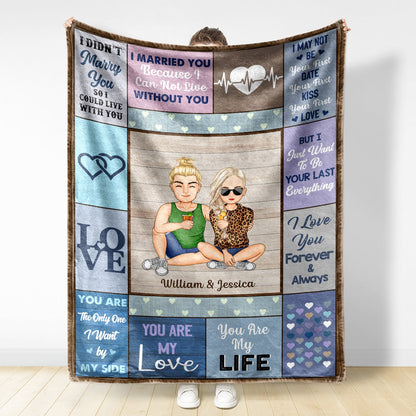 Couple To My Wife Husband - Gift For Couples - Personalized Fleece Blanket