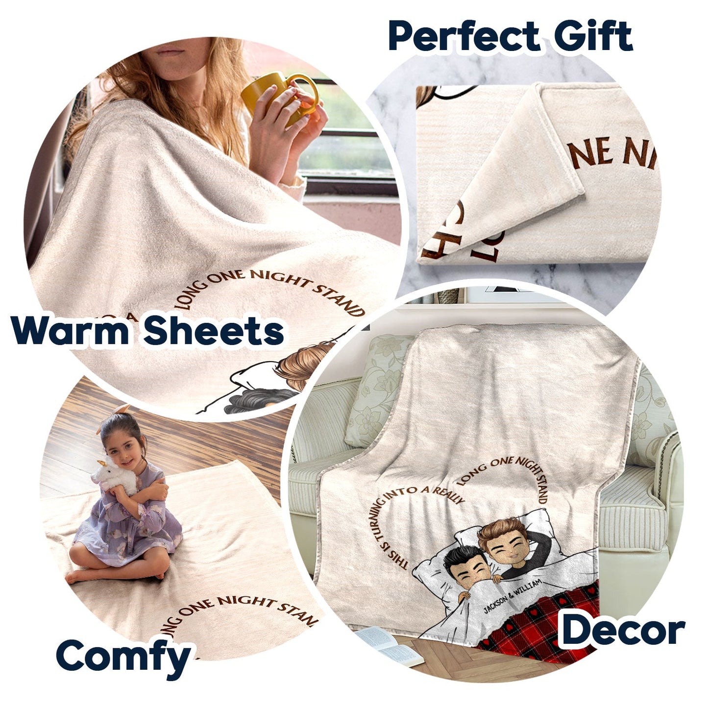 Couple Turning Into A Long One Night Stand - Gift For Couples - Personalized Fleece Blanket