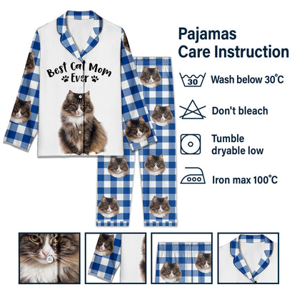 Custom Photo Best Mom Ever - Gift For Pet Lovers - Personalized Long Pajamas Set