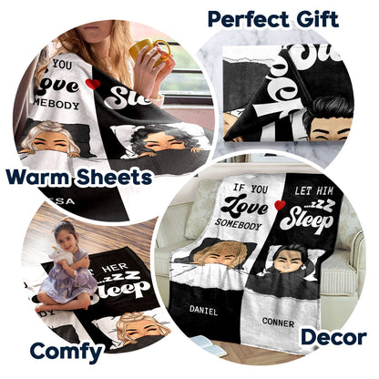 If You Love Somebody - Gift For Couple - Personalized Fleece Blanket