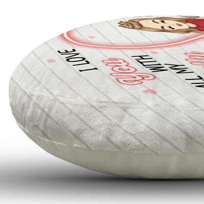 My Belly Is Bigger - Gift For Couples - Personalized Heart Shaped Pillow