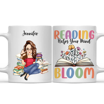 Reading Help Your Mind Bloom - Gift For Book Lovers - Personalized Mug