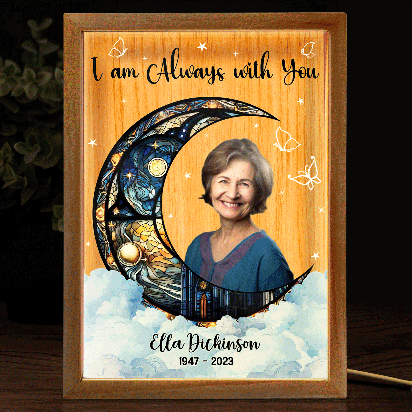 Custom Photo Always With You - Memorial Gift - Personalized Picture Frame Light Box