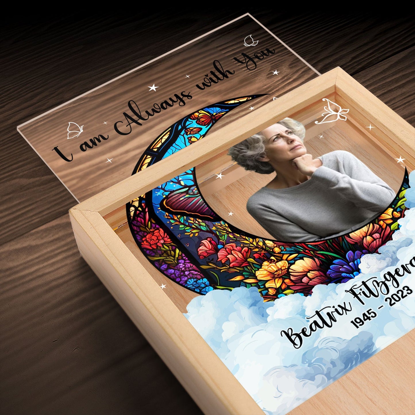 Custom Photo Always With You - Memorial Gift - Personalized Picture Frame Light Box