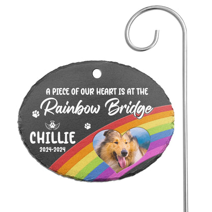 Custom Photo We'll Will Meet Again - Memorial Gift For Pet Lovers - Personalized Oval Shaped Garden Slate & Hook