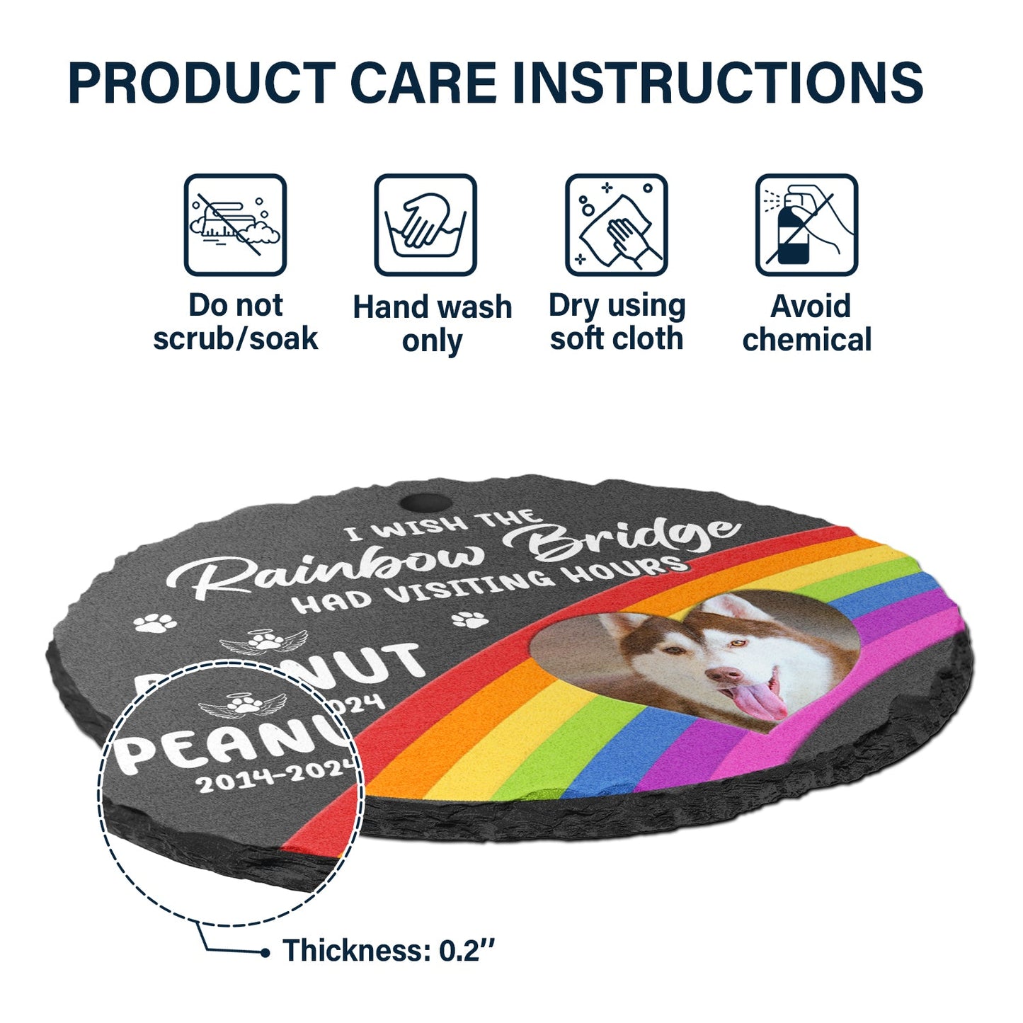 Custom Photo We'll Will Meet Again - Memorial Gift For Pet Lovers - Personalized Oval Shaped Garden Slate & Hook