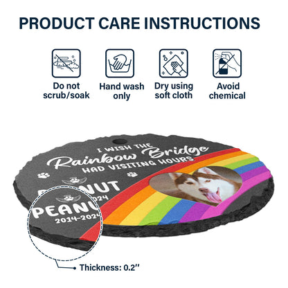 Custom Photo We'll Will Meet Again - Memorial Gift For Pet Lovers - Personalized Oval Shaped Garden Slate & Hook