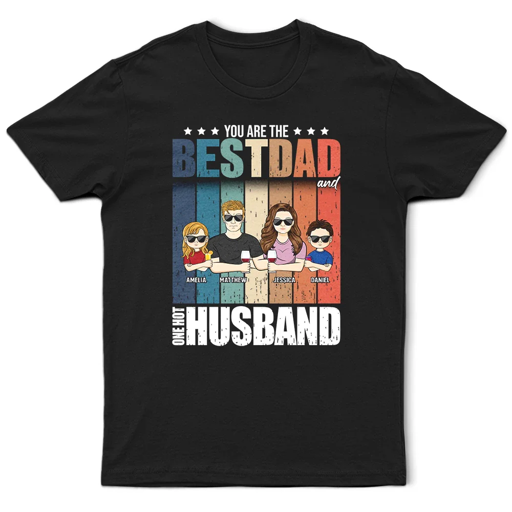 Young Best Dad Hot Husband - Personalized T Shirt