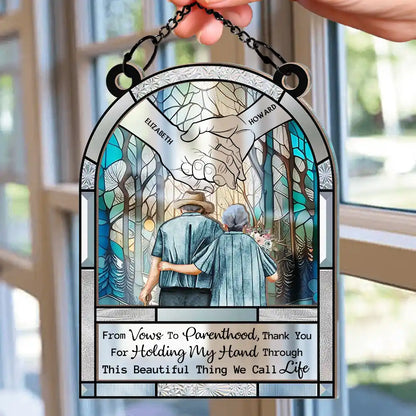 Holding My Hand - Personalized Window Hanging Suncatcher Ornament