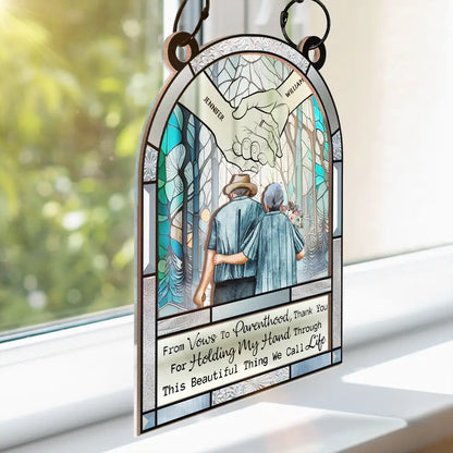 Holding My Hand - Personalized Window Hanging Suncatcher Ornament