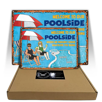 Poolside Good Music - Personalized Classic Metal Signs