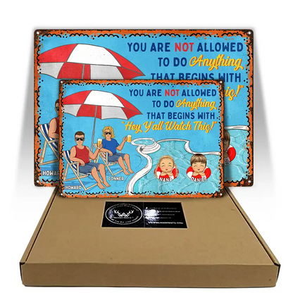 Pool Rules Watch This - Personalized Classic Metal Signs