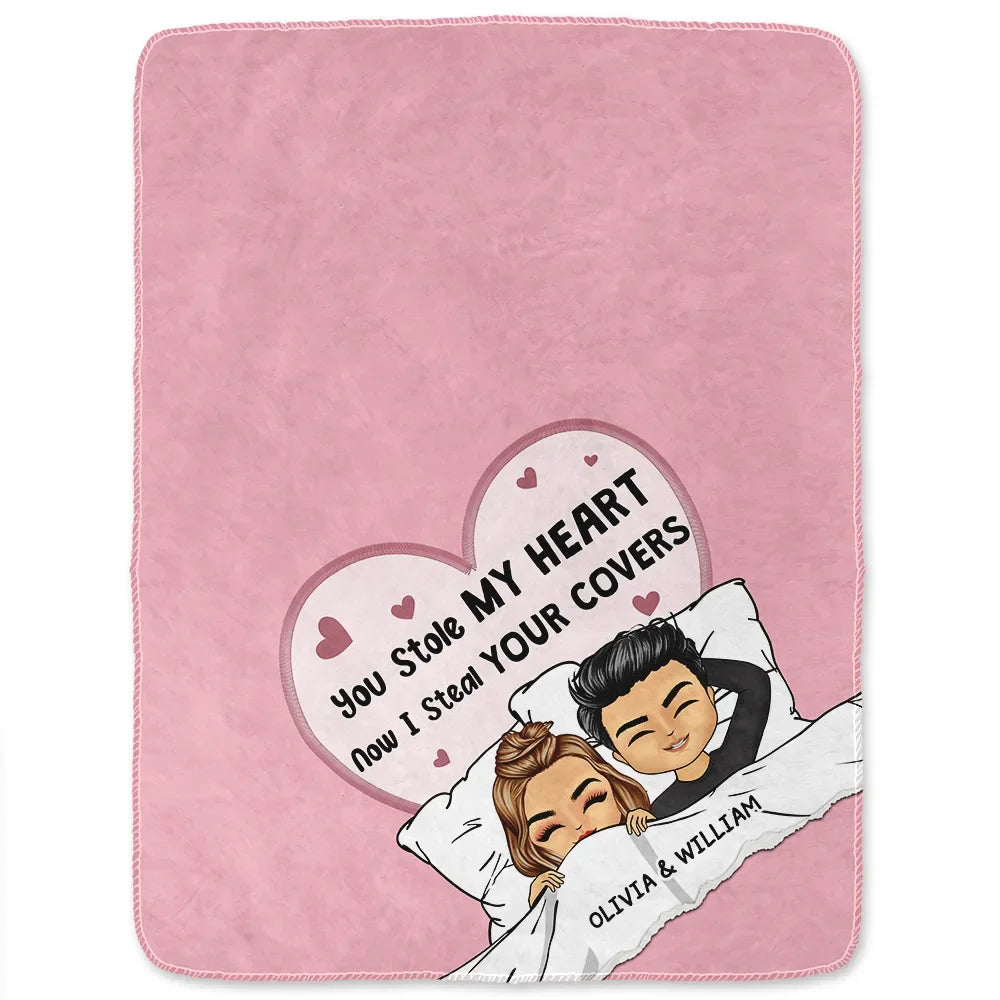 Couple Now I Steal Your Covers - Personalized Fleece Blanket, Sherpa Blanket
