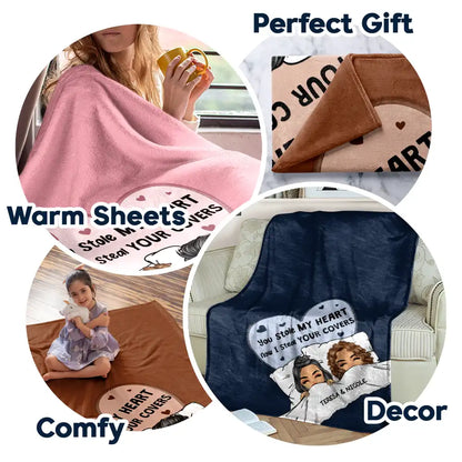 Couple Now I Steal Your Covers - Personalized Fleece Blanket, Sherpa Blanket