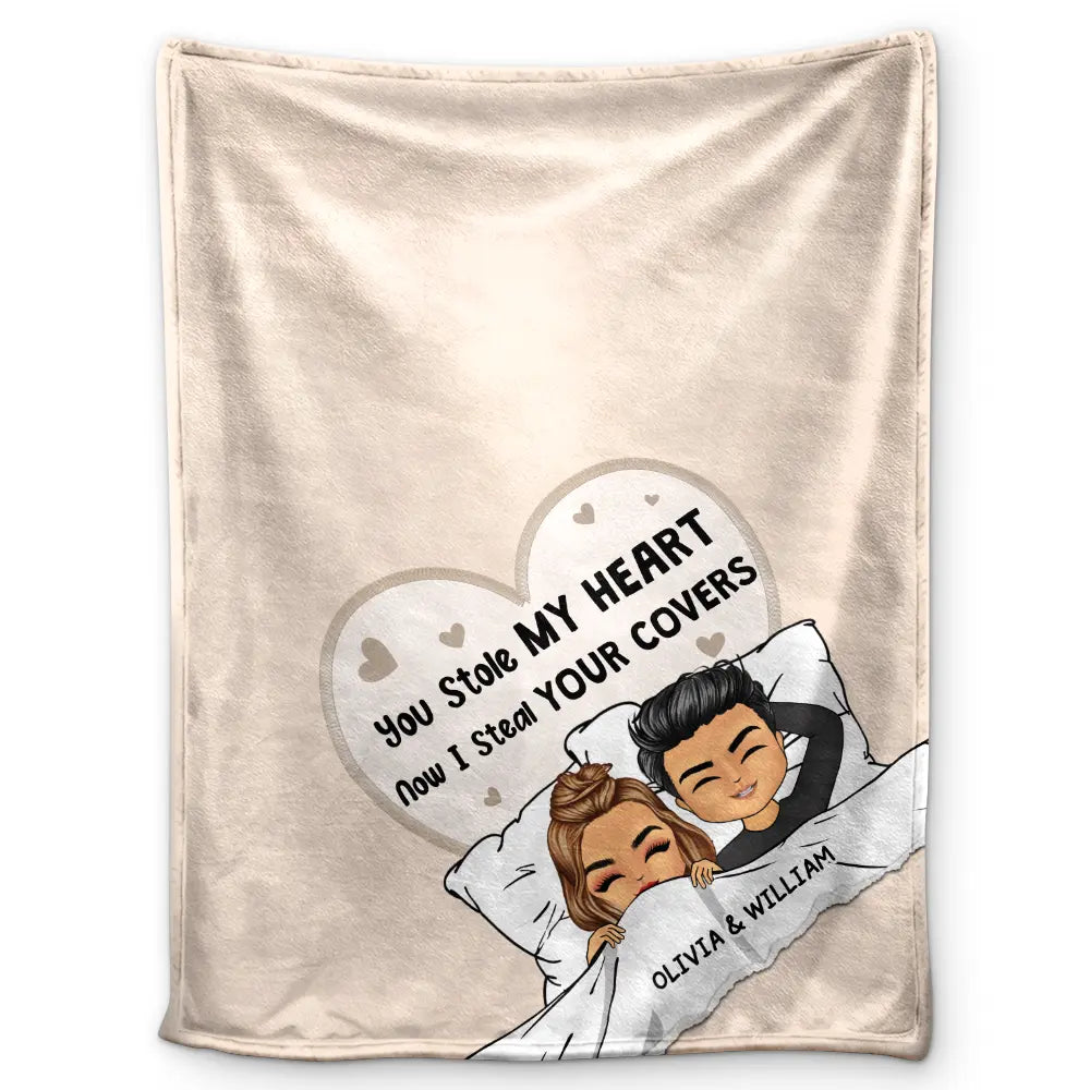 Couple Now I Steal Your Covers - Personalized Fleece Blanket, Sherpa Blanket