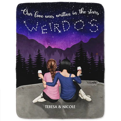 Our Love Was Written In The Star - Personalized Fleece Blanket, Sherpa Blanket